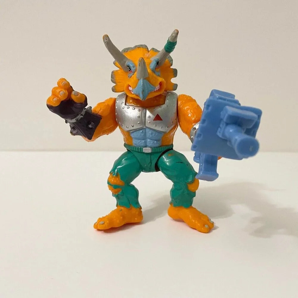 Vintage 1990 TMNT Triceraton Teenage Mutant Ninja Turtles Figure Incomplete